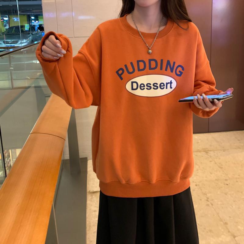 Áo nỉ Sweater nam nữ form rộng màu cam vàng in hình vải nỉ dày dặn phong cách Unisex LADY SHOP M64HD | BigBuy360 - bigbuy360.vn