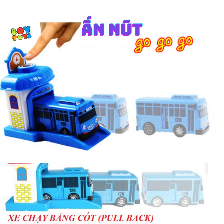 Bộ đồ chơi xe buýt Tayo the little bus chạy quán tính kèm nhà đẩy cho bé thỏa sức vui chơi