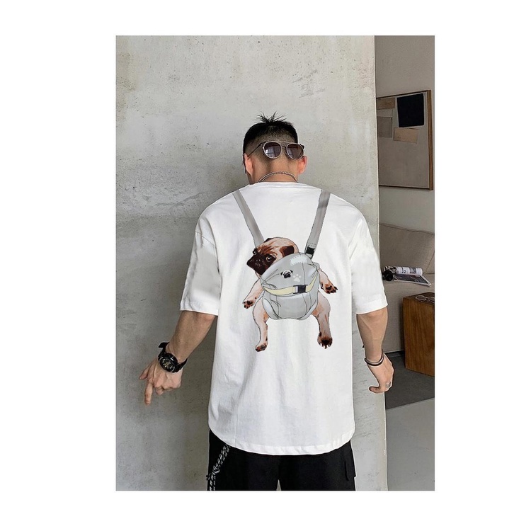 Áo thun nữ form rộng 2 màu đen trắng in hình cho pug đáng yêu - 1994stutio | BigBuy360 - bigbuy360.vn