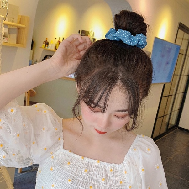 Dây Buộc Tóc Scrunchies Màu Xanh Dương Nhiều Mẫu Dễ Thương Có Thể Dùng Làm Vòng Tay  – Hadichi