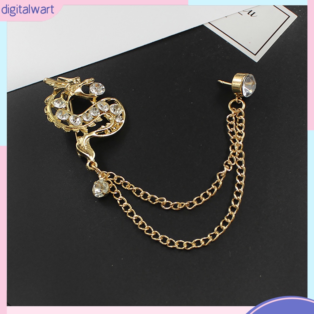 Huy hiệu cài áo hình rồng Trung Hoa đính đá thời trang