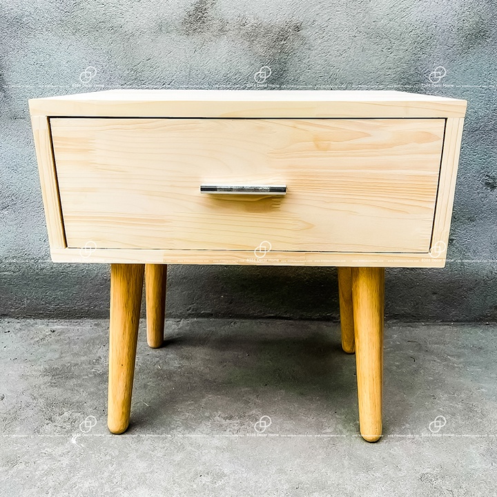 [GIÁ TẠI XƯỞNG]Tủ đầu giường 1 ngăn gỗ thông ghép tự nhiên cao cấp, Tab đầu giường phong cách Bắc Âu hiện đại sang trọng