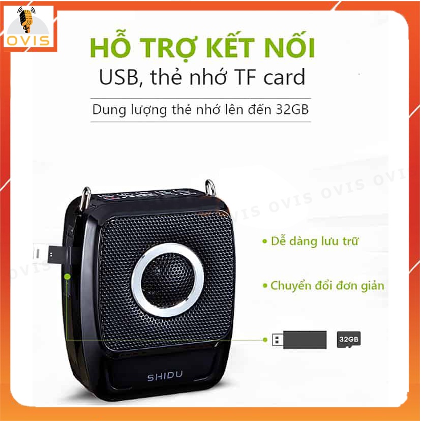 Shidu SD-S92 - Máy Trợ Giảng Không Dây UHF, Buletooth 4.1, Công Suất 25W