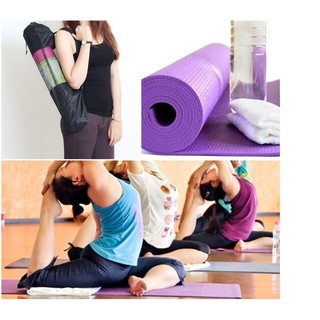 Thảm tập Yoga Tím siêu cao cấp đúc 1 lớp có túi đựng đi kèm