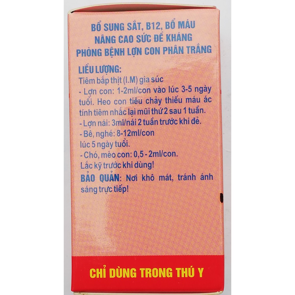 1 lọ Sắt 20% B12-BUTA Ca-Mg 20ml Bổ sung sắt, B12, Bổ máu, nâng cao sức đề khánh, phòng bệnh lợn con phân trắng