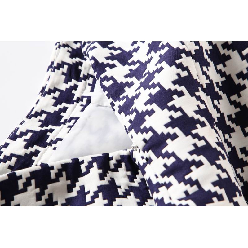 Quần shorts họa tiết houndstooth xẻ gấu xuất Âu (có sẵn) | BigBuy360 - bigbuy360.vn