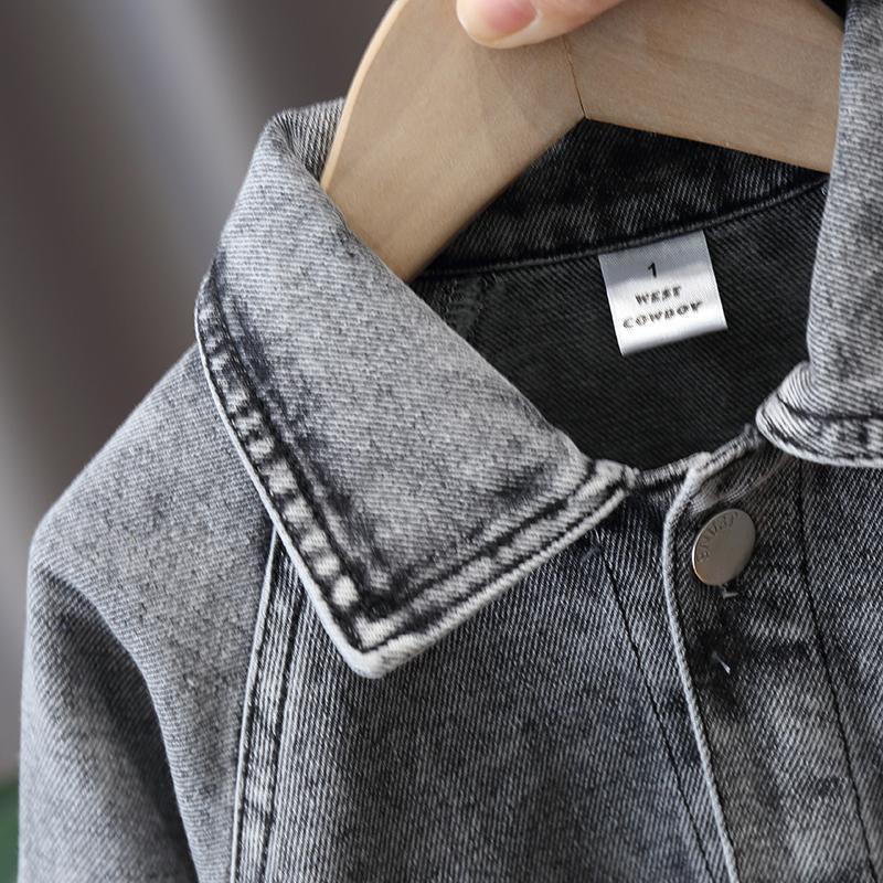 Áo khoác denim dáng rộng thiết kế đơn giản thời trang xuân thu mới cho bé