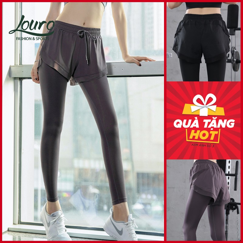 Quần tập Gym nữ Louro QL30 có quần Short liền che khuyết điểm , co giãn 4 chiều, thoáng mát, tập Yoga, Gym, Zumba