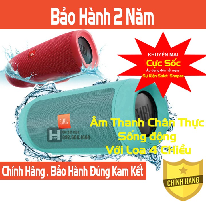 Loa Bluetooth JB Char 3+ Mini bass tốt khoẻ mẫu mới [ BẢO HÀNH 2 NĂM ]