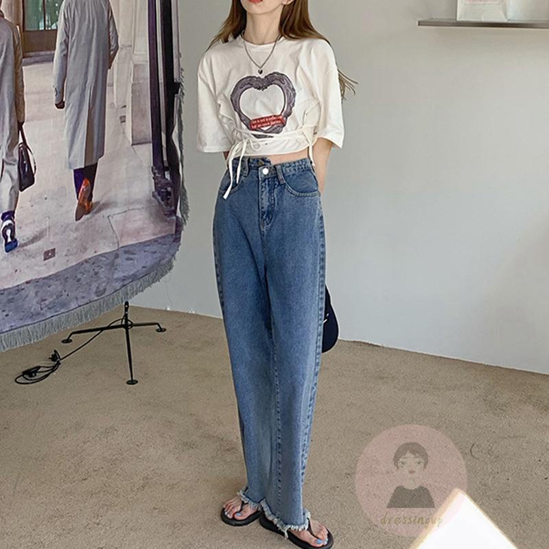 Áo Thun Ngắn Tay Cổ Tròn In Họa Tiết Trái Tim Thời Trang Mùa Hè Cho Nữ