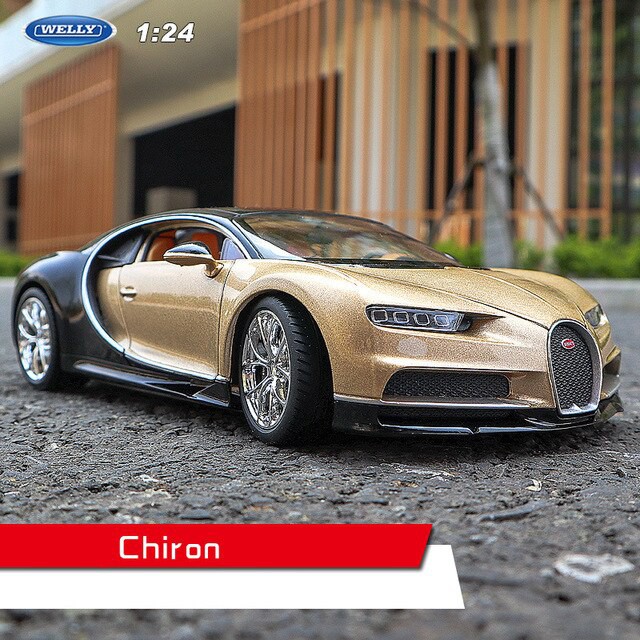 Mô hình xe Bugatti Chiron Blue 1:24 Welly