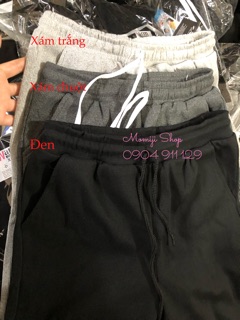 Quần jogger thun gân nam nữ