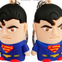 Móc khóa Superman đèn Led phát sáng mang âm thanh độc đáo-Móc khóa siêu nhân xanh đèn Led ngộ nghĩnh