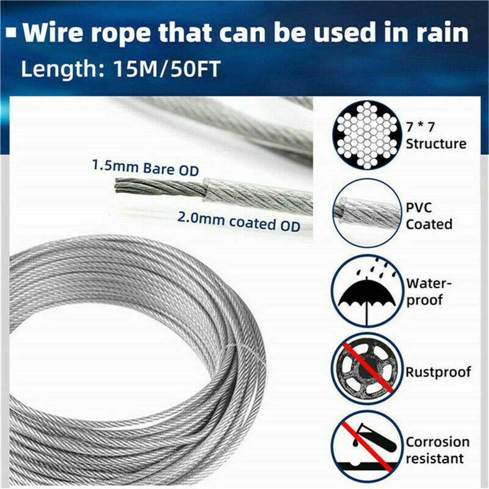 Dây Buộc Lều Đa Năng 15M 2mm Bằng Thép Không Gỉ