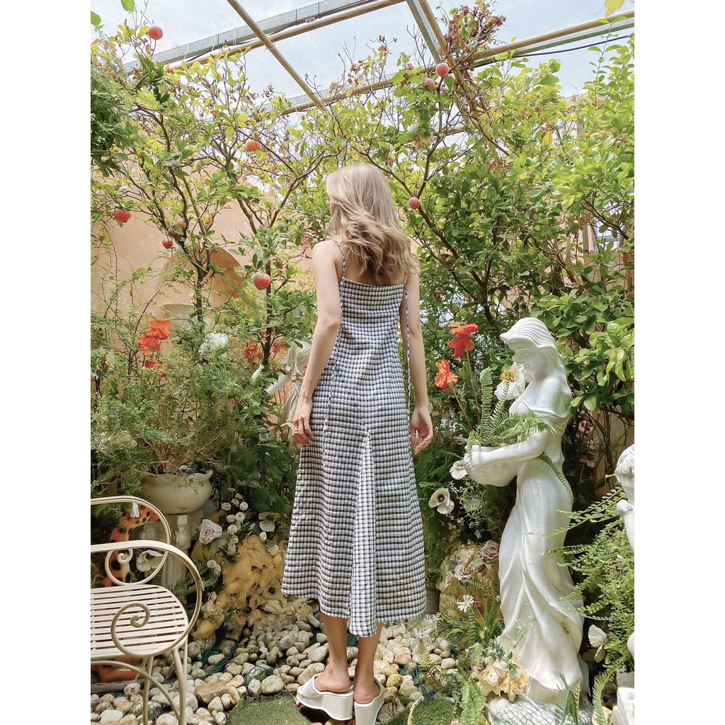 Đầm dài 2 dây caro Wand Dress Gem Clothing SP060603
