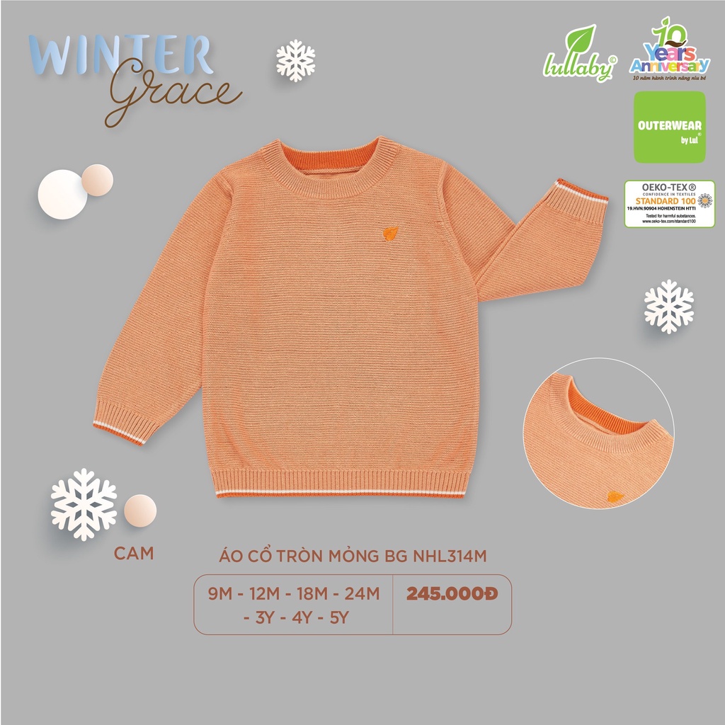 [CHÍNH HÃNG] Áo len cổ tròn mềm mỏng bé gái Lullaby