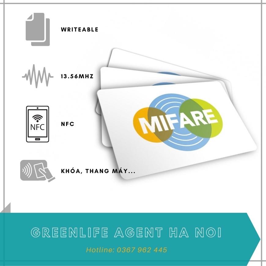 Thẻ từ mifare tần số 13.56 Mhz đọc ghi tốt dành cho khóa điện tử thiết bị kiểm soát ra vào