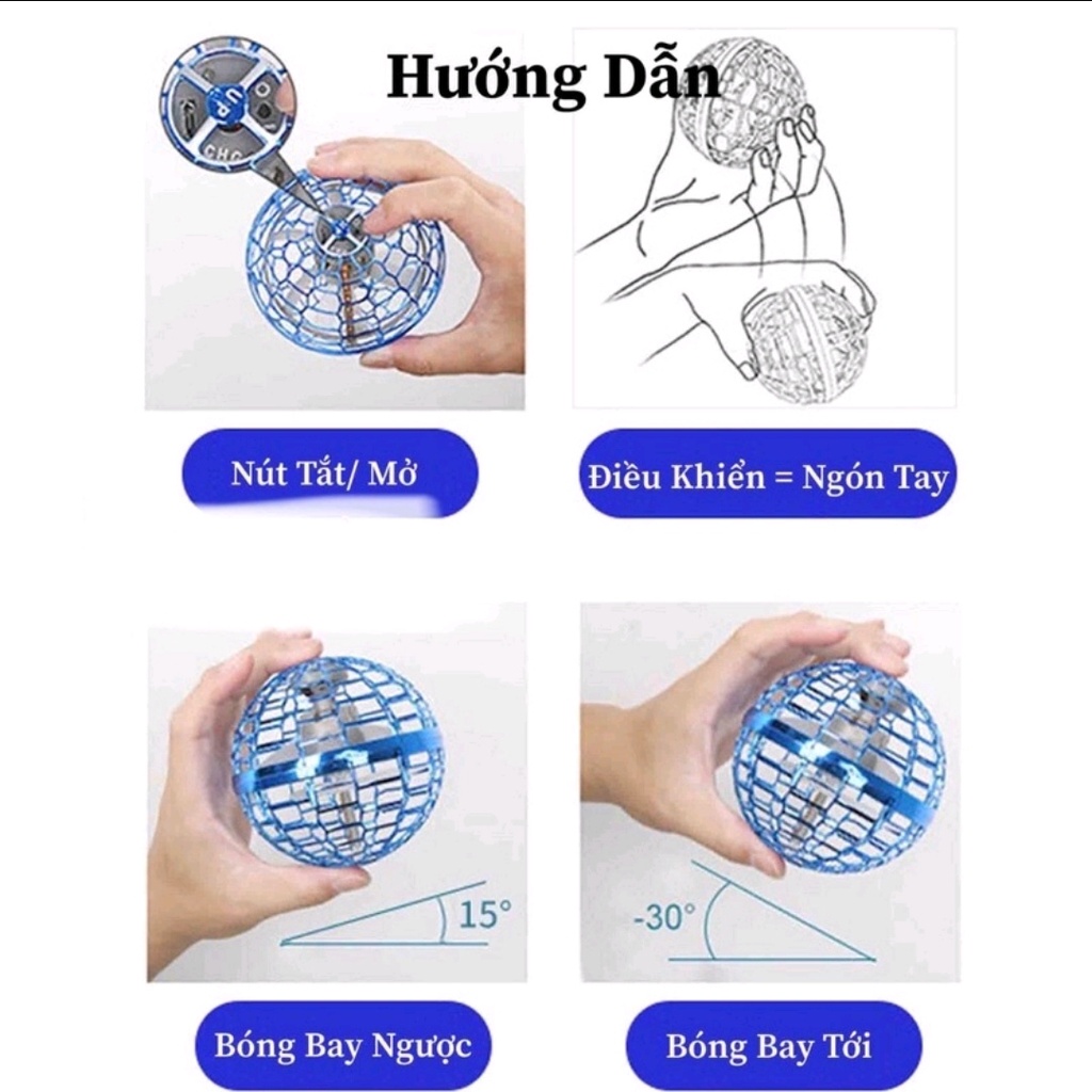 Quả cầu bay ma thuật hiệu ứng Boomerang Bóng bay 360 độ điều khiển bằng tay đồ chơi con quay máy bay điều khiển từ xa