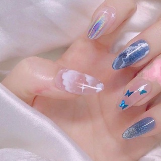 Nail box 109k mây sao ngân hà tráng gương thủy tinh + Keo DũaNailBox Nuna mây gương móng úp thiết kế sẵn. Có now ship