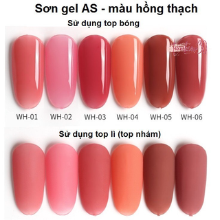 SƠN GEL AS - màu thạch hồng - MÃ WH CHAI ĐEN 15ML