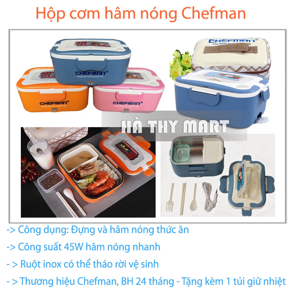 3 Mẫu Hộp Cơm Hâm Nóng Cắm Điện Nấu Chín Thức Ăn Văn Phòng Chefman