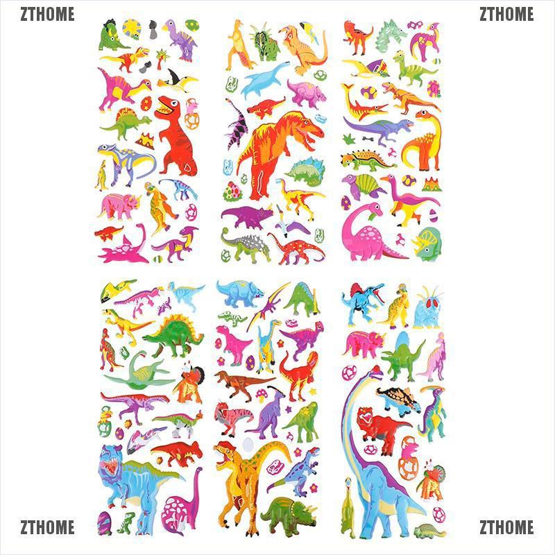 ZTHOME 1pc 3D puffy bubble sticker toys kids cartoon dinosaur 3D stereo stickers toy