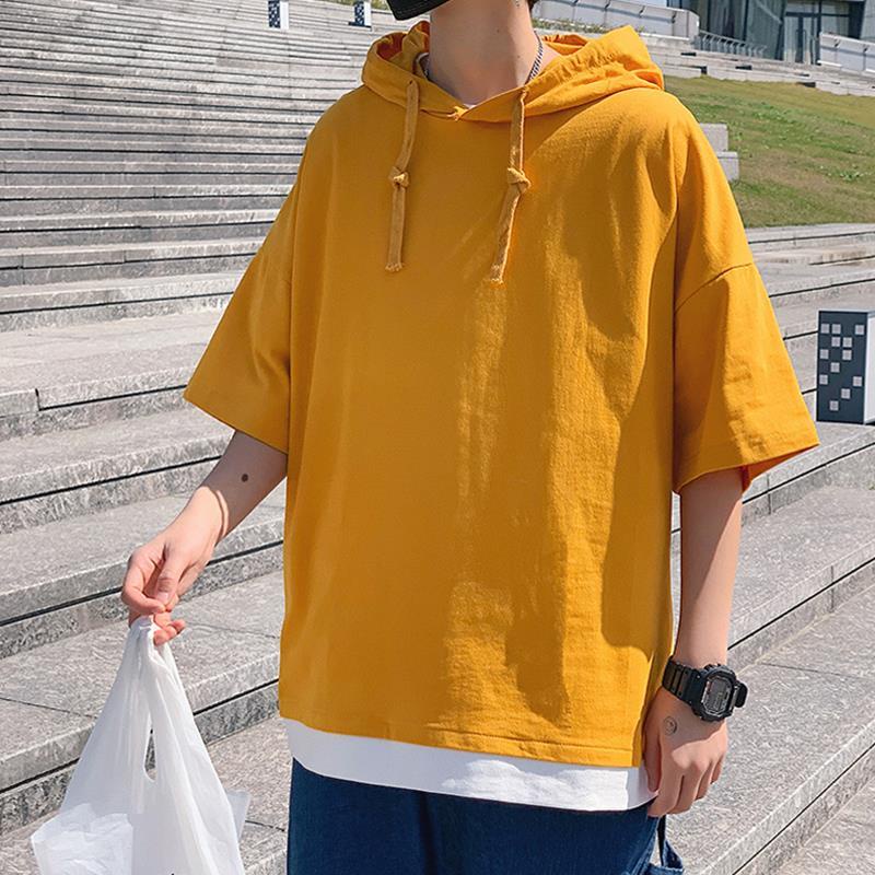 Áo Hoodie Tay Lửng Thời Trang Phong Cách Hàn Quốc Cho Nam