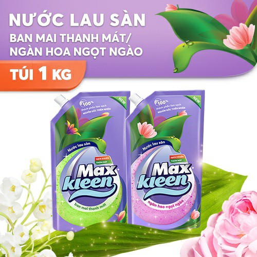 MAXKLEEN - NƯỚC LAU SÀN TÚI 1KG CÓ NẮP VẶN TIỆN LỢI