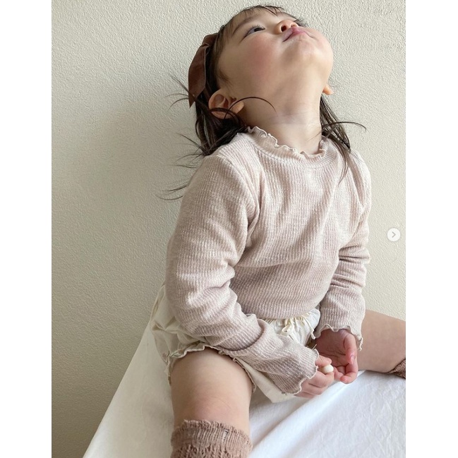 Áo len cho bé mỏng cổ bèo made in Korea vintage Hàn Quốc cho bé gái 10-20kg thời trang trẻ em BABYKOREA