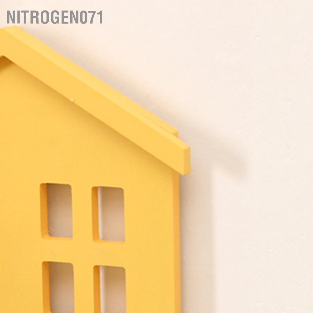 Nitrogen071 Kệ lưu trữ treo tường Làm bằng tay hình dạng ngôi nhà gỗ cho phòng khách ngủ