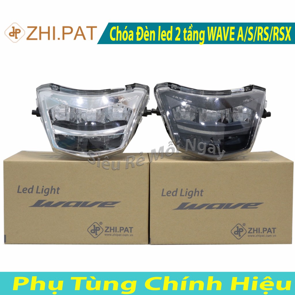Đèn led 2 tầng Wave A, Wave S, Wave RS, Wave RSX, Future 125cc Viền Đen và Trắng