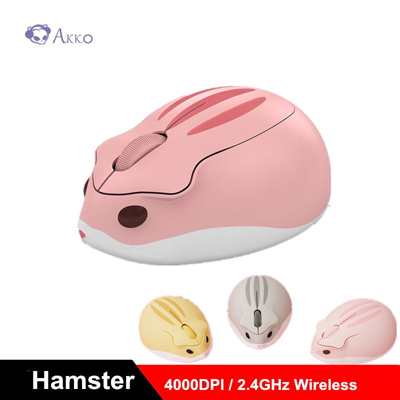 Hamster Shape 2.4GHz Wireless Mouse 4000DPI USB Connection Mice Cute As Gift