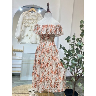 [ẢNH TỰ CHỤP TẠI SHOP] Váy hoa trễ vai