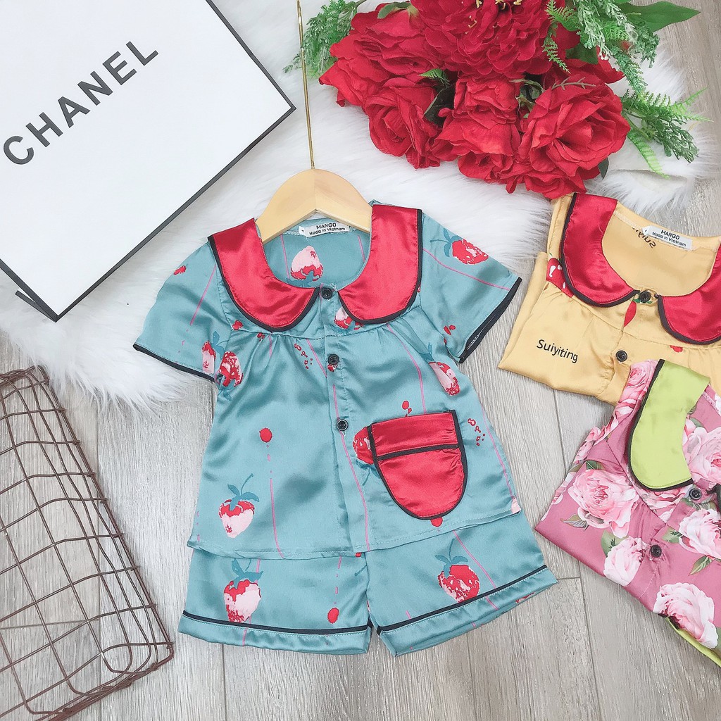 BỘ PIJAMA CHẤT LỤA HÀN SỊN SÒ CHO BÉ GÁI SANG CHẢNH - BPLN4