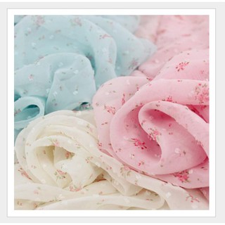 Vải Voan Polyester In Hoa Xinh Xắn Dài 1M