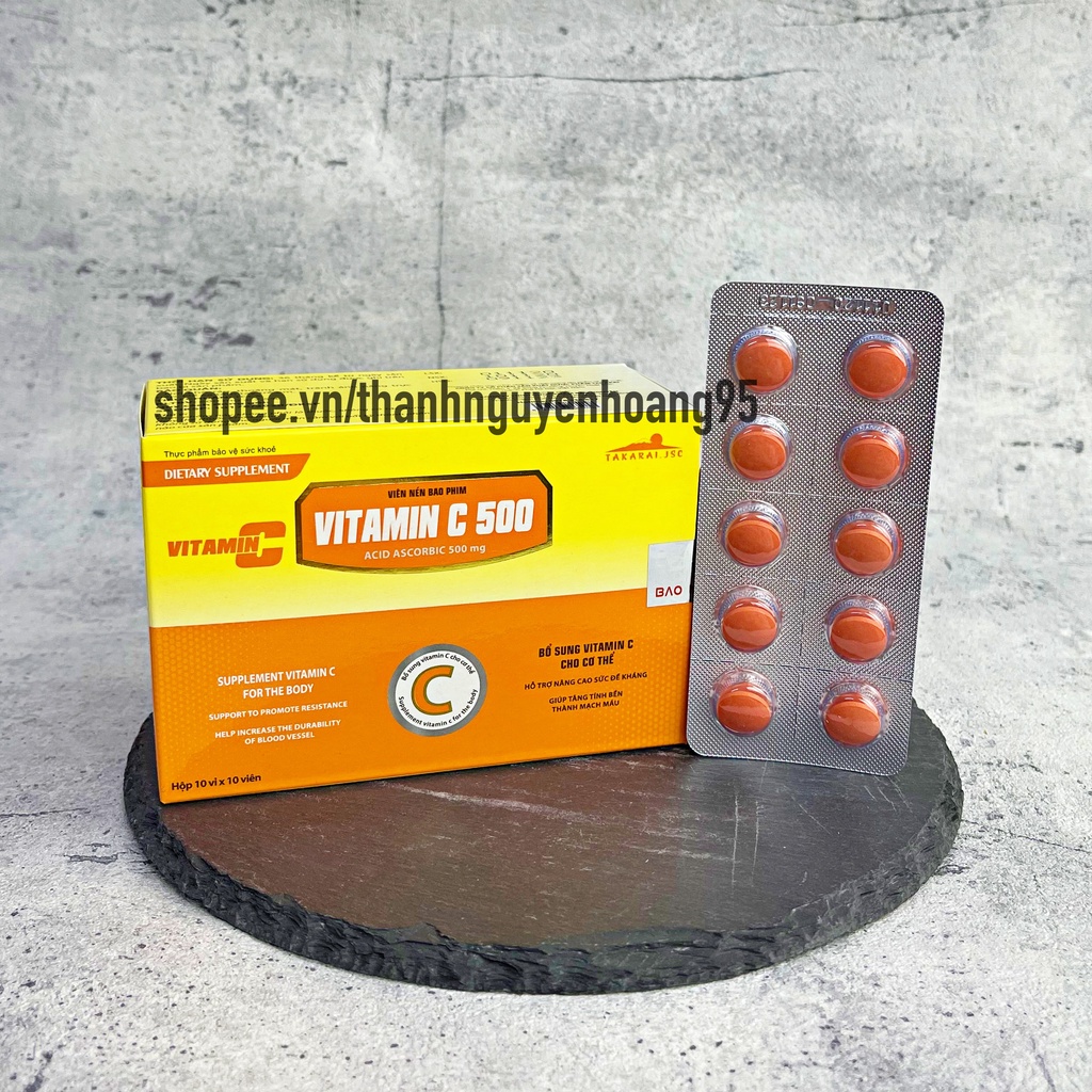 Viên uống VITAMIN C C500 bổ sung vitamin C, tăng cường sức đề kháng- hộp 100 viên