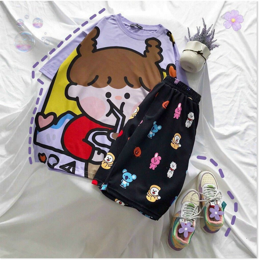 SET THUN NỮ COTTON,NHIỀU MÀU SẮC XINH XẮN,THIẾT KẾ HỌA TIẾT SINH ĐỘNG LANA FASHION