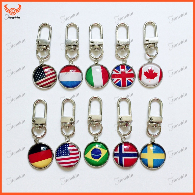 Móc Khóa Kim Loại Hình Lá Cờ Các Nước