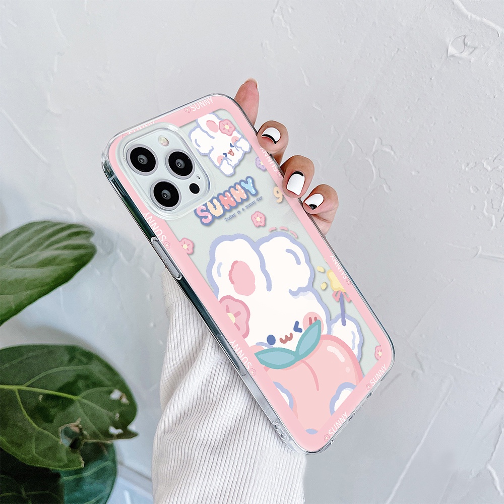 Ốp Điện Thoại Tpu Mềm In Hình Thỏ Dễ Thương Cho iPhone 11 12 13 pro max XS X XR XSMax 7 8 6 6s plus 5 4 SE 2020