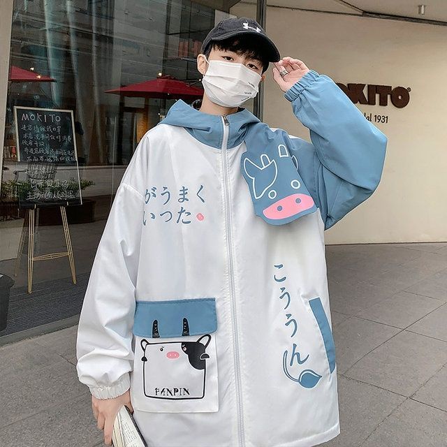 Áo Khoác Nam Có Nón Form Rộng Phong Cách hip hop