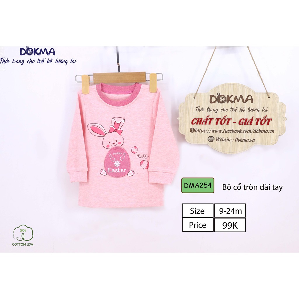 Dokma - Áo cổ tròn dài tay 9-24m DMA254