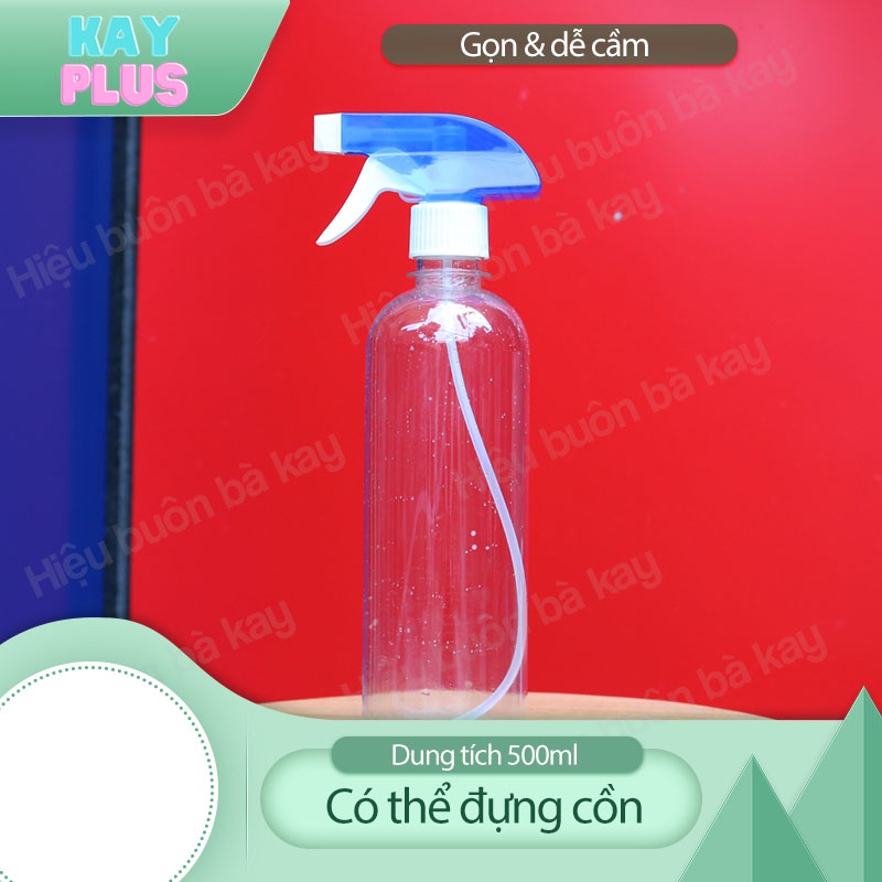 Bình, Chai nhựa xịt phun sương 500ml cho chiết mỹ phẩm, tinh dầu, khử khuẩn