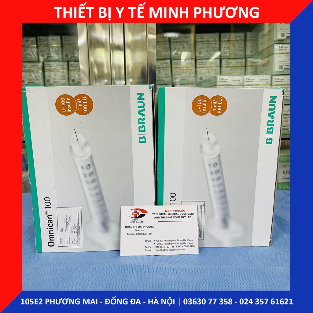 [Bán lẻ 10 chiếc] Bơm tiêm tiểu đường Insulin 1ml Omnican BBraun hộp 100 chiếc