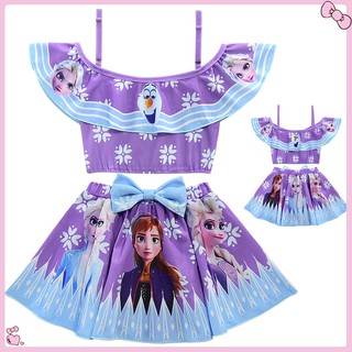Bộ Đồ Bơi In Hình Công Chúa Elsa Anna Trong Phim Frozen 2 Dễ Thương Cho Bé Gái