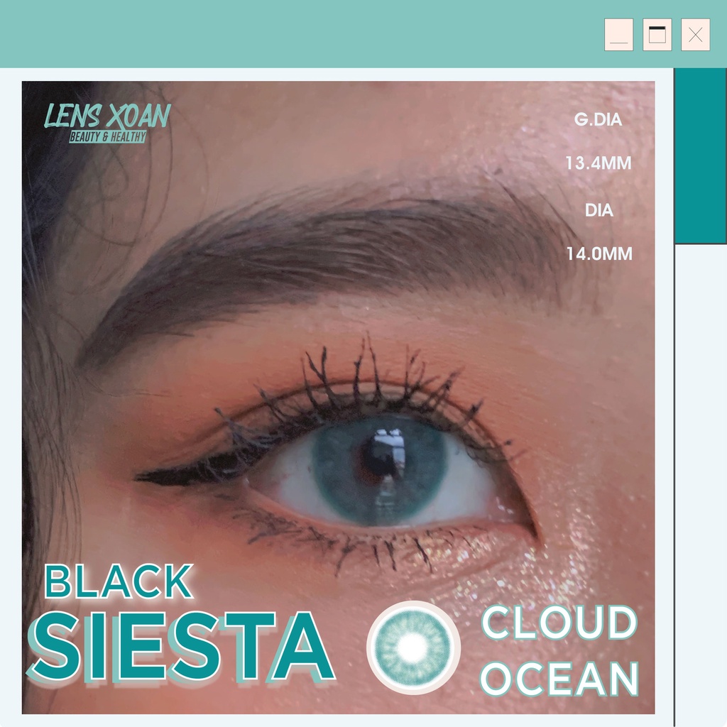 KÍNH ÁP TRÒNG CAO CẤP SIESTA BLACK CLOUD OCEAN: LENS XANH DƯƠNG SÁNG TÂY| PC HYDROGEL| COLOR CL|  LENS XOẮN