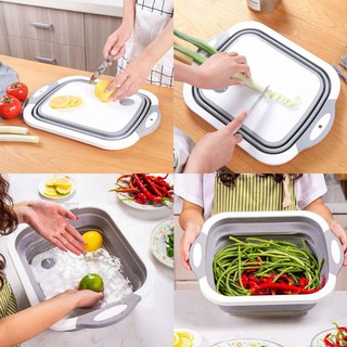 Thớt Kèm Chậu Rổ Gấp Gọn Đa Năng