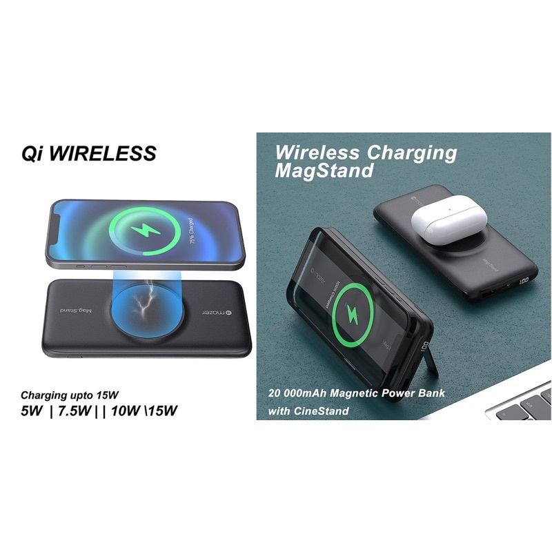 Pin Sạc Không Dây Mazer Infinite.Boost Mag.Stand Qi Wireless 15W/20000mAh