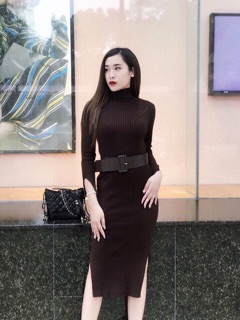 Váy len dài kèm belt