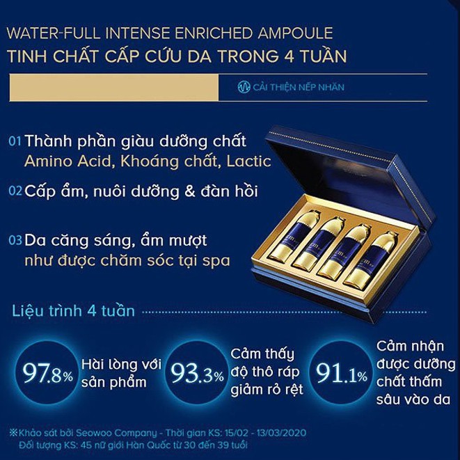 10 gói tinh chất siêu căng bóng cấp nước chống lão hóa Sum37 Intense Enriched Ampoule