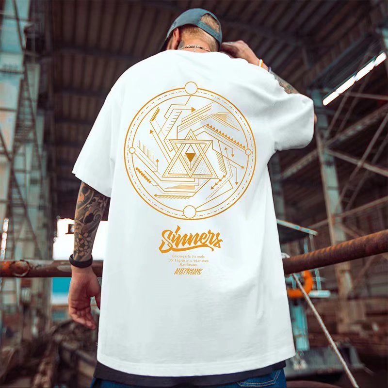 Áo Thun Tay Ngắn Dáng Rộng In Chữ Phong Cách Hip Hop Hàn Quốc Thời Trang Mùa Hè Cho Nam Và Nữ Size M-8XL